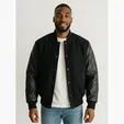 Wool & Leather Varsity Jacket by Burk's Bay — view 3