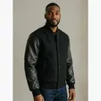 Wool & Leather Varsity Jacket by Burk's Bay — view 4