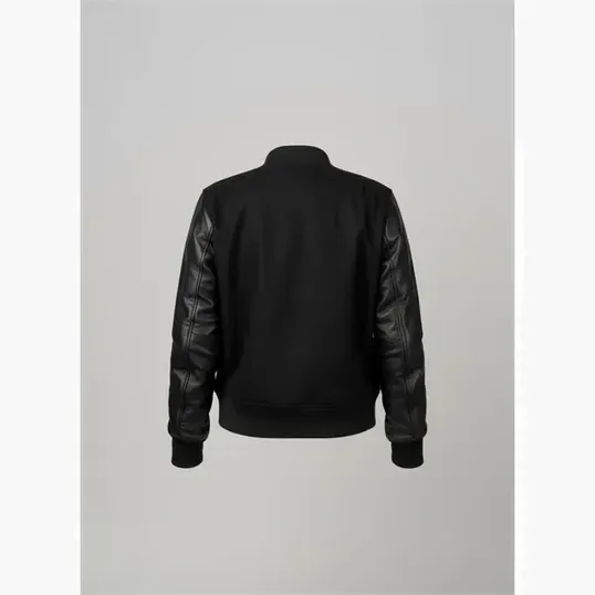 Ladies' Wool & Leather Varsity Jacket by Burk's Bay — view 7