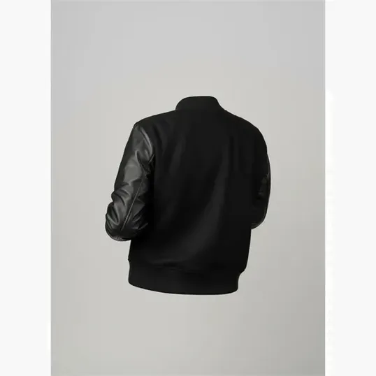 Ladies' Wool & Leather Varsity Jacket by Burk's Bay — view 8