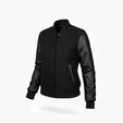 Ladies' Wool & Leather Varsity Jacket by Burk's Bay — view 6