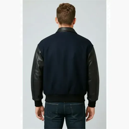 Wool & Premium Lamb Varsity Jacket by Burk's Bay — view 5