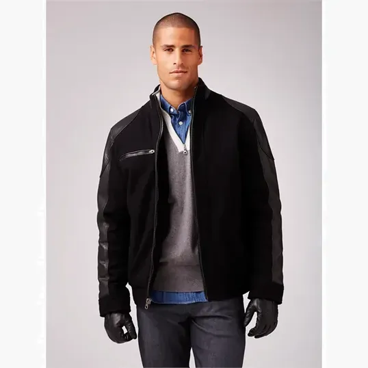 Wool & Leather Driving Jacket by Burk's Bay
