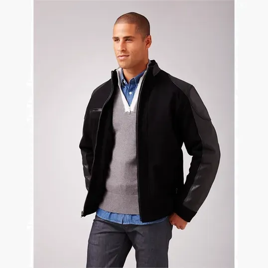 Wool & Leather Driving Jacket by Burk's Bay — view 4
