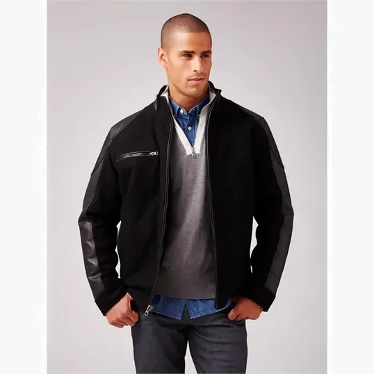 Wool & Leather Driving Jacket by Burk's Bay — view 5