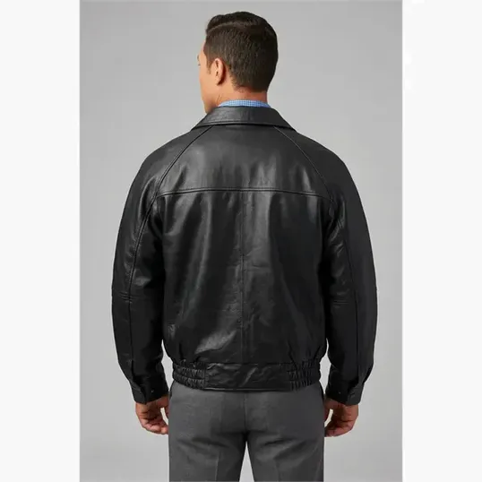 Lamb Classic Lambskin Leather Jacket by Burk's Bay — view 6