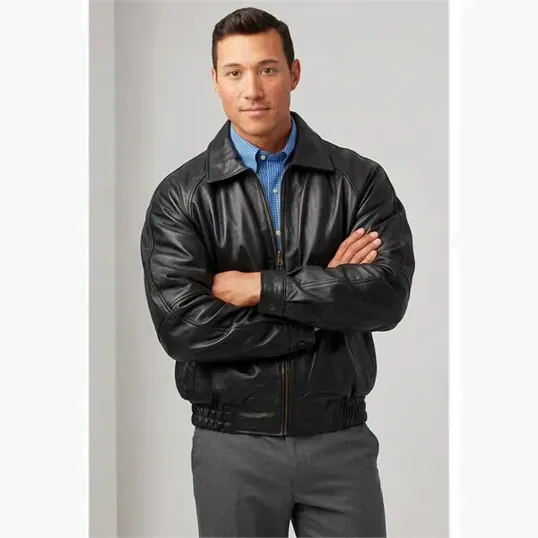 Lamb Classic Lambskin Leather Jacket by Burk's Bay — view 2