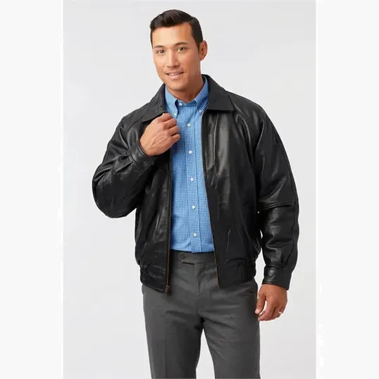 Lamb Classic Lambskin Leather Jacket by Burk's Bay — view 3