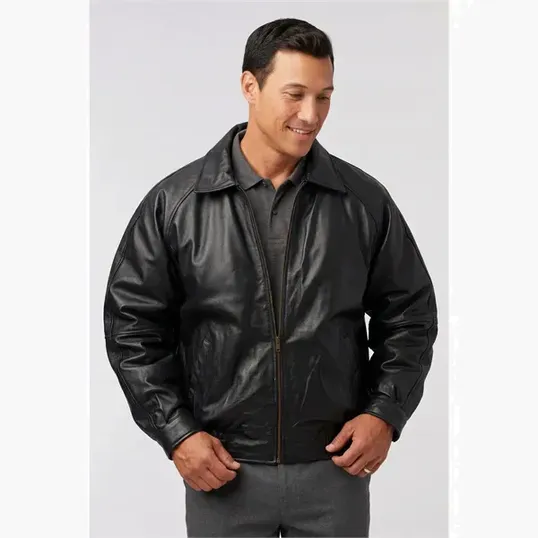 Lamb Classic Lambskin Leather Jacket by Burk's Bay — view 4