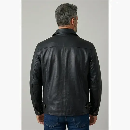 Classic Italian Driving Jacket in Cowhide Leather — view 7