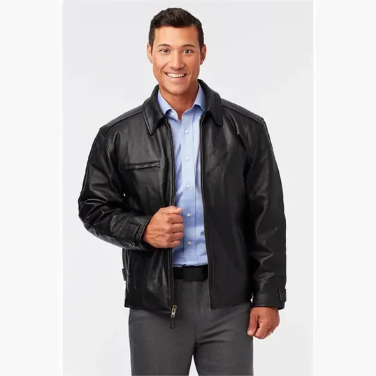 Classic Italian Driving Jacket in Cowhide Leather — view 3
