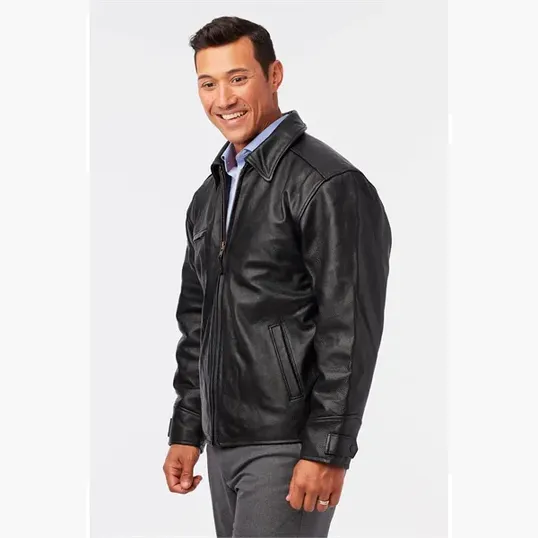 Classic Italian Driving Jacket in Cowhide Leather — view 5