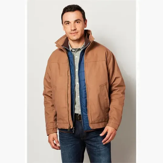 Canvas Ranch Jacket with Plaid Blanket Lining