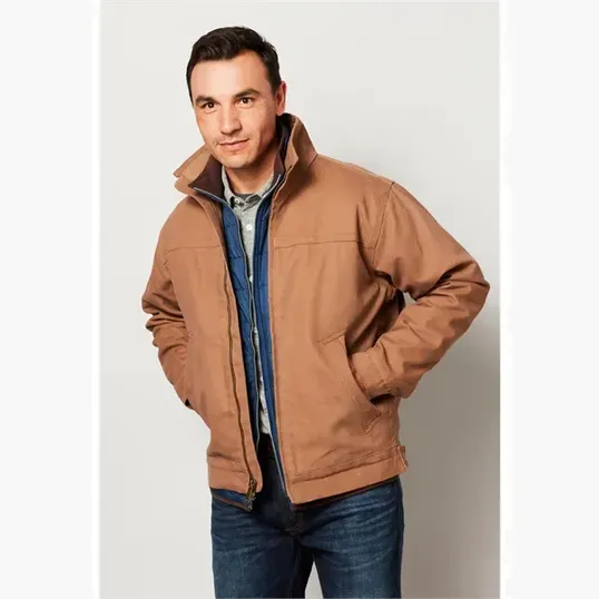 Canvas Ranch Jacket with Plaid Blanket Lining — view 4