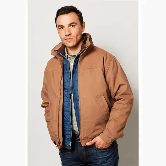 Canvas Ranch Jacket with Plaid Blanket Lining — view 5