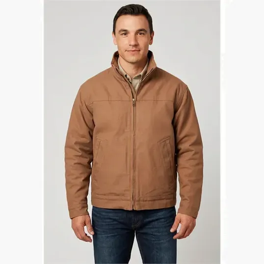 Canvas Ranch Jacket with Plaid Blanket Lining — view 6