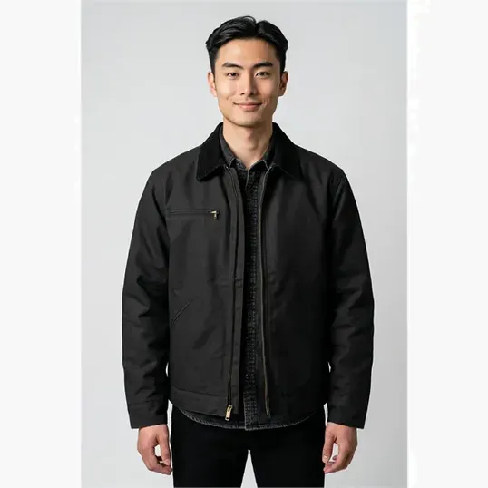 Canvas Jacket with Plaid Blanket Lining