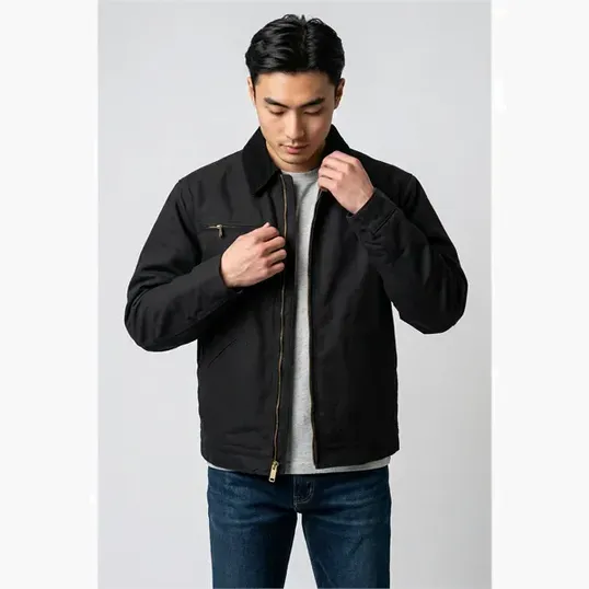 Canvas Jacket with Plaid Blanket Lining — view 4