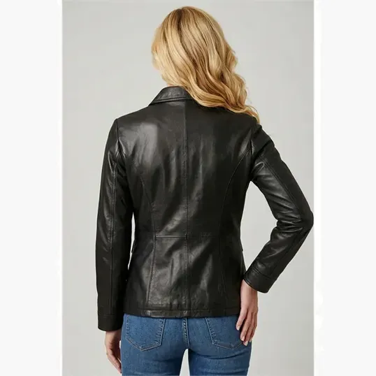 Ladies' Napa Car Coat in Top-Grain Leather — view 6