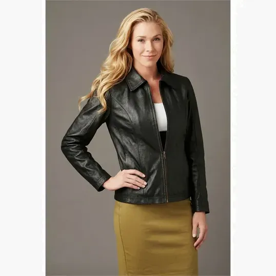 Ladies' Napa Car Coat in Top-Grain Leather