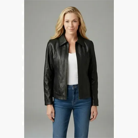 Ladies' Napa Car Coat in Top-Grain Leather — view 4