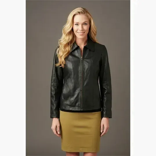 Ladies' Napa Car Coat in Top-Grain Leather — view 5