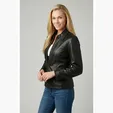 Ladies' Napa Car Coat in Top-Grain Leather — view 2