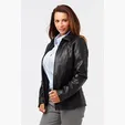 Ladies' Lambskin Leather Jacket with Tapered Waist — view 3