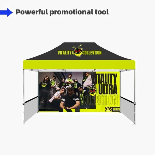 10x15 Advertising Tent + Back Wall + 2 Half Side Walls