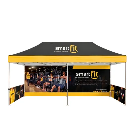 10x20 Advertising Tent with Back Wall and 2 Half Side Walls
