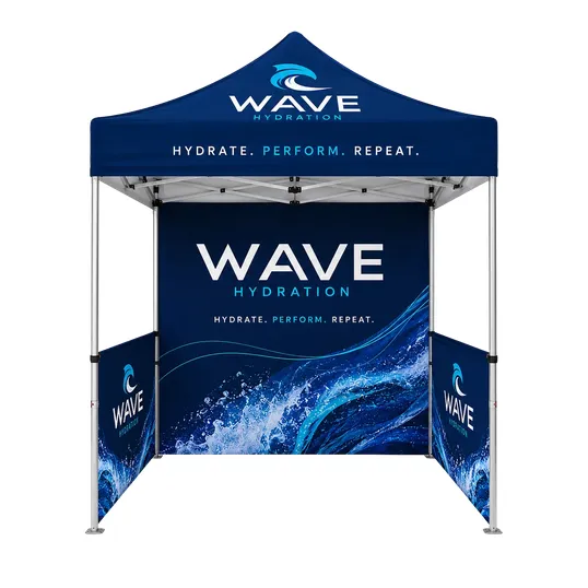 5x5 Advertising Tent with Back Wall and 2 Half Side Walls