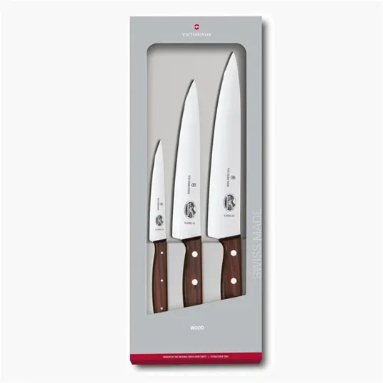 3-Piece Wood Carving Set with Wooden-Handle Knives