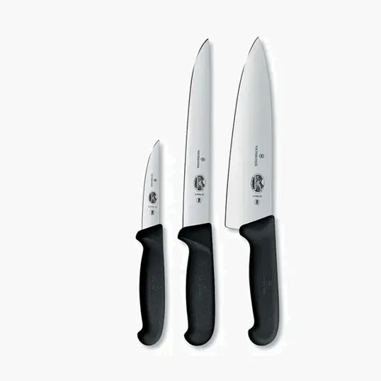 Victorinox Fibrox 3 Piece Kitchen Knife Set, Black