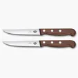 2-Piece Wood Steak Knife Set with Stainless Steel Blades — view 2