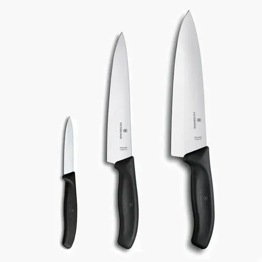 Swiss Classic 3-Piece Kitchen Knife Set, Chef/Carving/Parer
