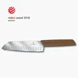 Swiss Modern Santoku Knife with European Walnut Handle — view 2