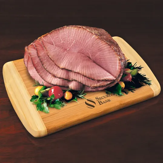 Spiral-Sliced Half Ham with Bamboo Cutting Board