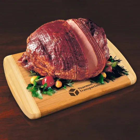 Spiral-Sliced Whole Smoked Ham with Bamboo Cutting Board