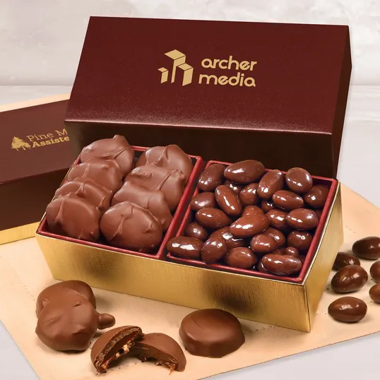 Caramel Pecan Clusters & Chocolate Almonds Gift Box