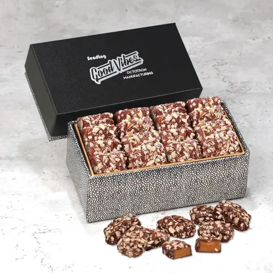 English Butter Toffee in Black & Silver Gift Box