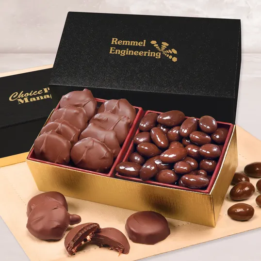 Caramel Pecan Clusters & Chocolate Almonds Gift Box