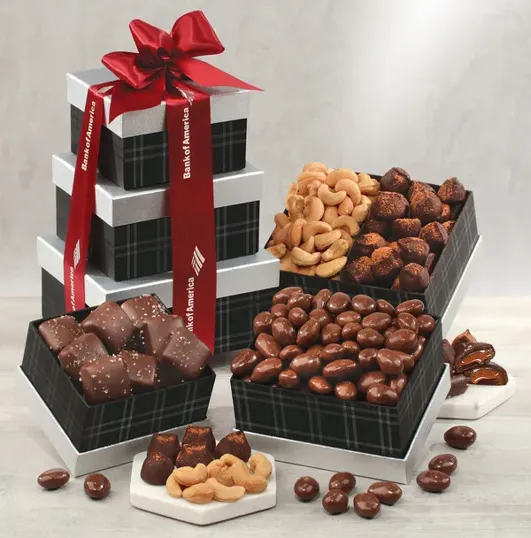 Classic Elegance Chocolate & Cashew Gift Tower