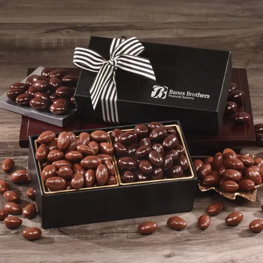 Chocolate Splendor Gift Box with Milk & Dark Chocolate Almonds