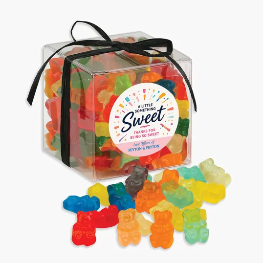 Stylish Acetate Cube with Gummi Bears, 1/2 lb