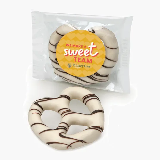 White Chocolate Dipped Pretzel, Individually Wrapped