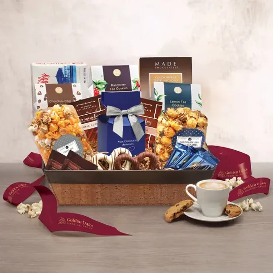 Delightfully Delicious Gift Basket with Faux-Leather Trim