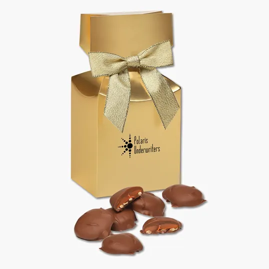 Caramel Pecan Clusters in Gold Gift Box