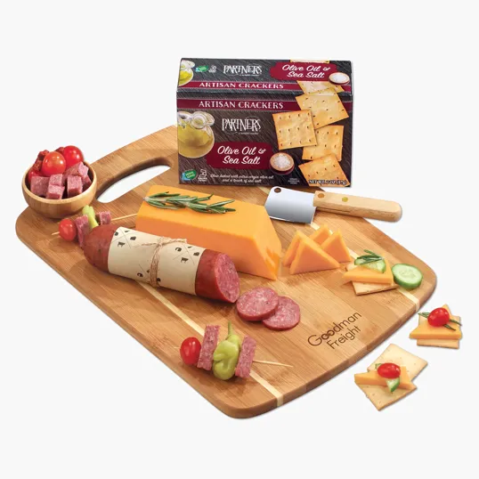 Wisconsin Classics Charcuterie Gift Set with Bamboo Cutting Board