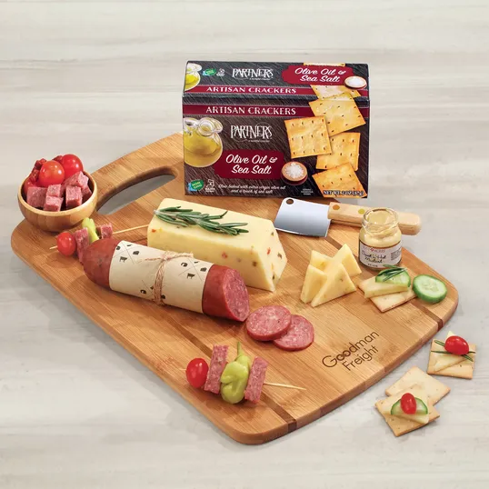 Shelf Stable Charcuterie Snack Board with Bamboo Board