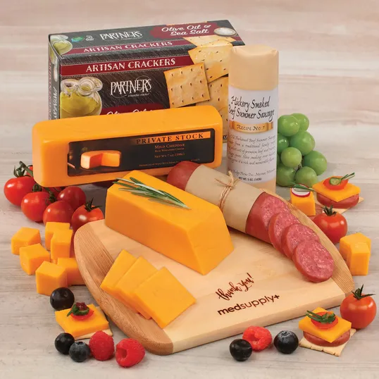 A Taste of Wisconsin Bamboo Charcuterie Board Gift Set